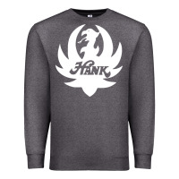 Charcoal Heather white and black hank art Premium Sweatshirt - artisFamous