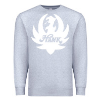 Heather Grey white and black hank art Premium Sweatshirt - artisFamous