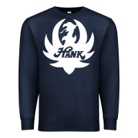 Navy white and black hank art Premium Sweatshirt - artisFamous