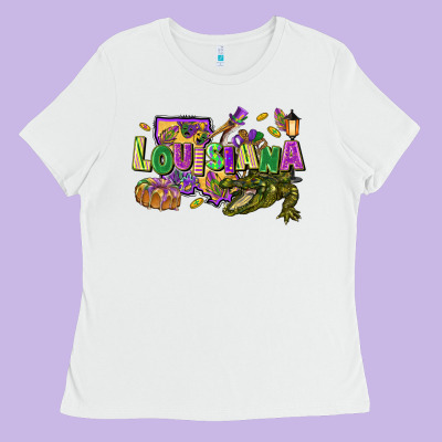 Louisiana Mardi Gras Ladies Tee Designed By Fadigitalartstudio