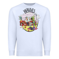 White wavves Premium Sweatshirt - artisFamous