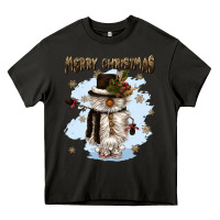 Asphalt merry christmas snowman Heavy Core Tee - CowGirlArtShop