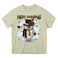 Mossy merry christmas snowman Heavy Core Tee - CowGirlArtShop