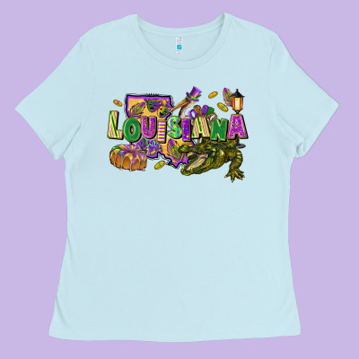 Louisiana Mardi Gras Ladies Tee Designed By Fadigitalartstudio