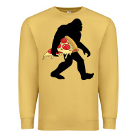 Antique Gold bigfoot carrying pizza Premium Sweatshirt - artisFamous