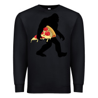 Black bigfoot carrying pizza Premium Sweatshirt - artisFamous