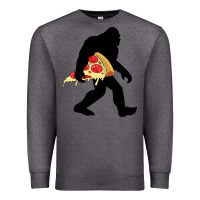 Charcoal Heather bigfoot carrying pizza Premium Sweatshirt - artisFamous