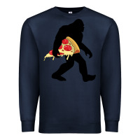 Navy bigfoot carrying pizza Premium Sweatshirt - artisFamous