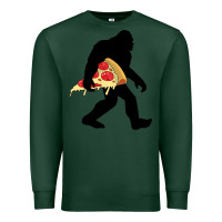 Sports Green bigfoot carrying pizza Premium Sweatshirt - artisFamous