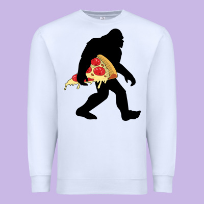 Bigfoot Carrying Pizza Premium Sweatshirt Designed By Artisfamous