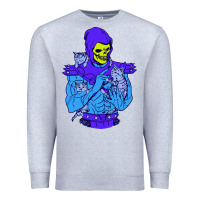 Heather Grey skeletor's cat premium scoop csic las Premium Sweatshirt - artisFamous