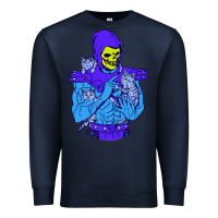 Navy skeletor's cat premium scoop csic las Premium Sweatshirt - artisFamous