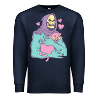 Navy skeletor's cat premium scoop classic Premium Sweatshirt - artisFamous