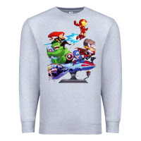 Heather Grey superheroes Premium Sweatshirt - artisFamous