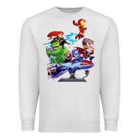 Oatmeal Heather superheroes Premium Sweatshirt - artisFamous