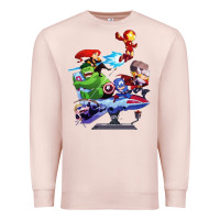 Pale Pink superheroes Premium Sweatshirt - artisFamous