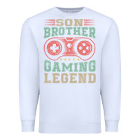 White SON BROTHER GAMING LEGEND Premium Sweatshirt - artisFamous
