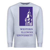 Heather Grey Western Illinois College Premium Sweatshirt - artisFamous