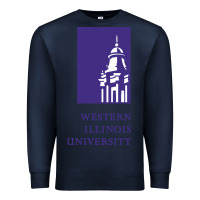Navy Western Illinois College Premium Sweatshirt - artisFamous