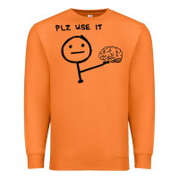 Carrot Plz Use It Text Graphic Premium Sweatshirt - artisFamous