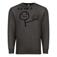 Smoke Plz Use It Text Graphic Premium Sweatshirt - artisFamous