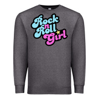 Charcoal Heather rock n roll girl Premium Sweatshirt - artisFamous