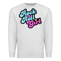 Oatmeal Heather rock n roll girl Premium Sweatshirt - artisFamous