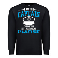 Black captain funny boating sailing Premium Sweatshirt - artisFamous
