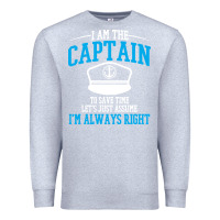 Heather Grey captain funny boating sailing Premium Sweatshirt - artisFamous