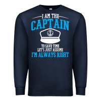 Navy captain funny boating sailing Premium Sweatshirt - artisFamous