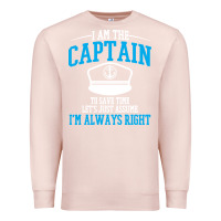 Pale Pink captain funny boating sailing Premium Sweatshirt - artisFamous