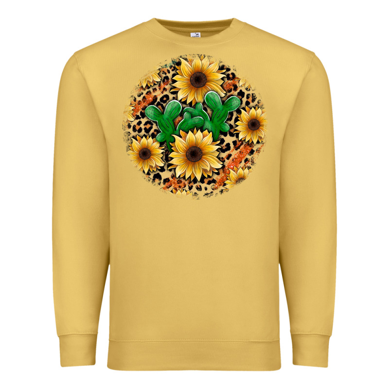 Leopard Cactus Sunflower Premium Sweatshirt by JahusDesignShop | Teevron