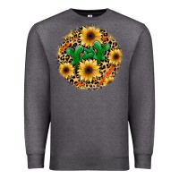 Charcoal Heather leopard cactus sunflower Premium Sweatshirt - JahusDesignShop