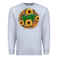 Heather Grey leopard cactus sunflower Premium Sweatshirt - JahusDesignShop
