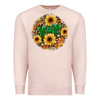 Pale Pink leopard cactus sunflower Premium Sweatshirt - JahusDesignShop