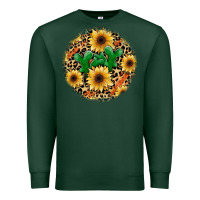 Sports Green leopard cactus sunflower Premium Sweatshirt - JahusDesignShop