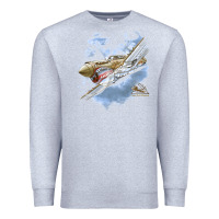 Heather Grey flying tigers Premium Sweatshirt - artisFamous