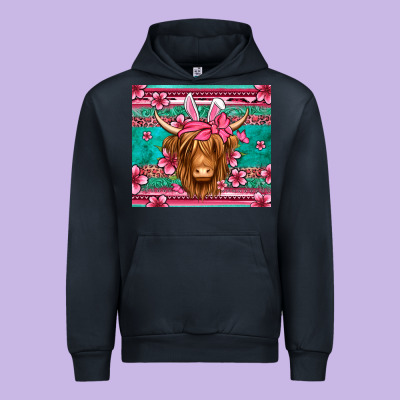 Easter Longhaired Cow Urban Hoodie Designed By Jasminsmagicworld