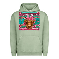 Pigment Oil Green easter longhaired cow Urban Hoodie - Jasminsmagicworld