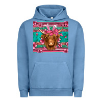 Pigment Pebble Blue easter longhaired cow Urban Hoodie - Jasminsmagicworld