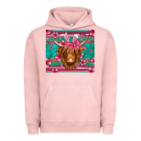 Pigment Salmon easter longhaired cow Urban Hoodie - Jasminsmagicworld