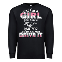 Black mustang i m a girl who drives a mustang Premium Sweatshirt - artisFamous