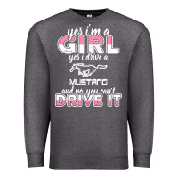 Charcoal Heather mustang i m a girl who drives a mustang Premium Sweatshirt - artisFamous