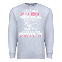 Heather Grey mustang i m a girl who drives a mustang Premium Sweatshirt - artisFamous