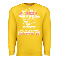 Lemon mustang i m a girl who drives a mustang Premium Sweatshirt - artisFamous