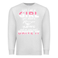 Oatmeal Heather mustang i m a girl who drives a mustang Premium Sweatshirt - artisFamous