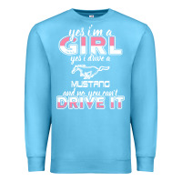 Ocean Blue mustang i m a girl who drives a mustang Premium Sweatshirt - artisFamous
