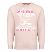 Pale Pink mustang i m a girl who drives a mustang Premium Sweatshirt - artisFamous