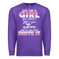 Purple mustang i m a girl who drives a mustang Premium Sweatshirt - artisFamous