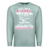 Seafoam mustang i m a girl who drives a mustang Premium Sweatshirt - artisFamous